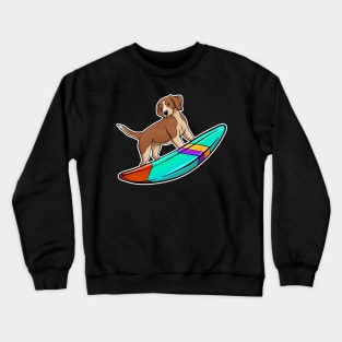 Surfing Beagle Dog Crewneck Sweatshirt